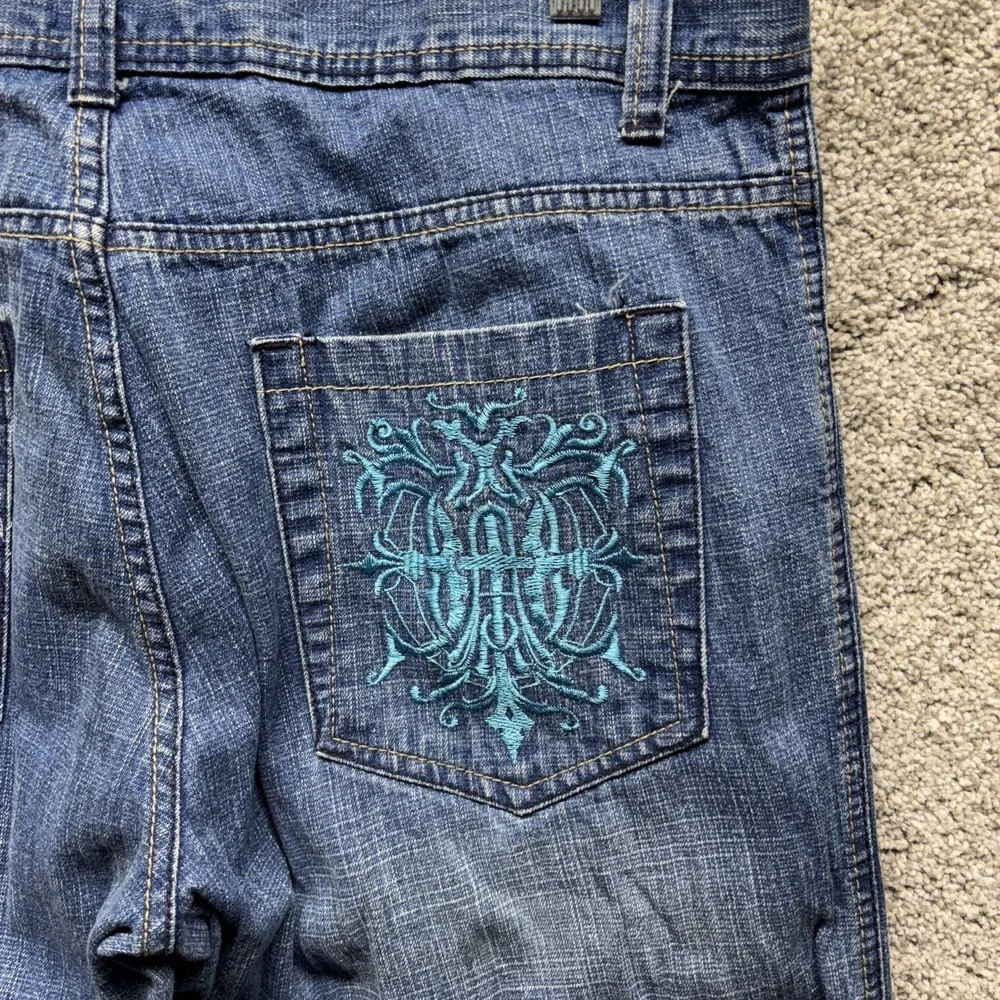Vintage Southpole Jeans Men's 36x32 Embroidered Y2K Skater Blue Denim 90s